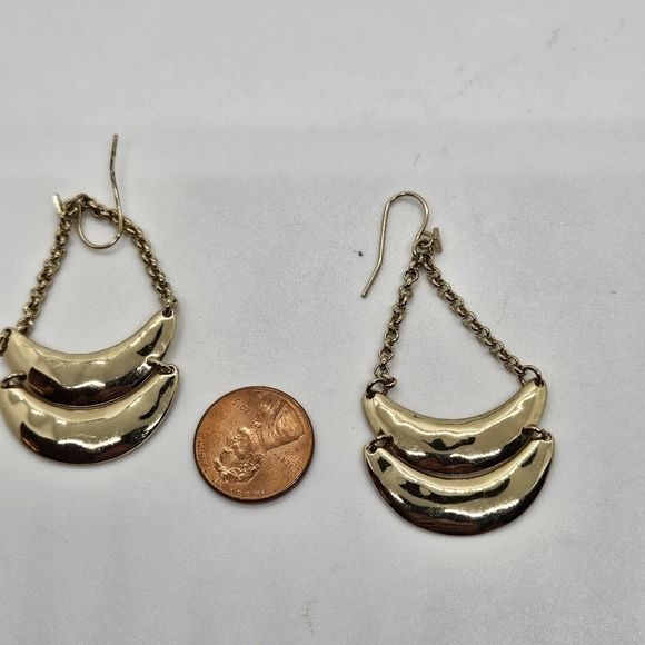 Robert Lee Morris RLM Soho gold tone tiered dangle earrings - Picture 3 of 4